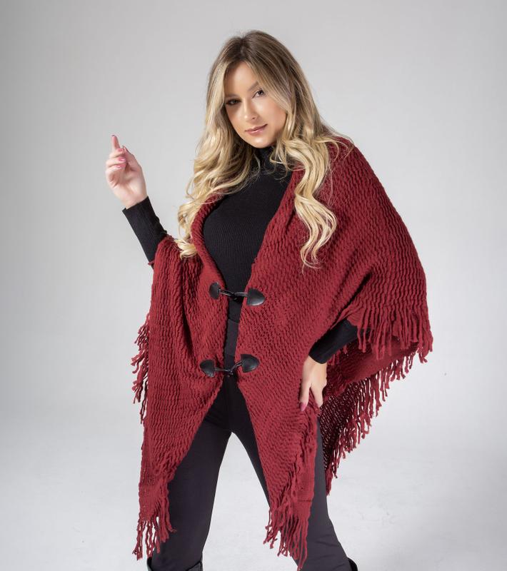 poncho susie croche único feminino - Susie Modas - Poncho